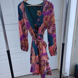 Tahari Paisley Wrap Dress